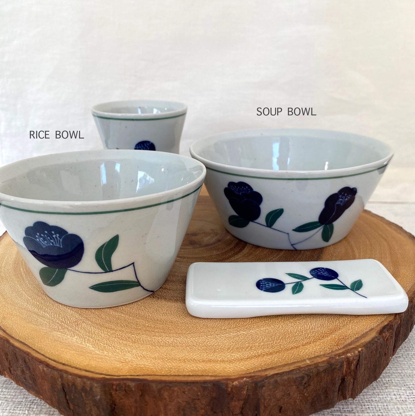 Camellia rice & soup bowl set